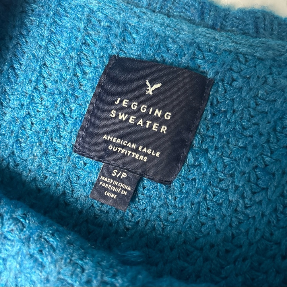 American Eagle Outfitters Women’s Small Jegging Sweater Teal Blue Knit Acrylic - Picture 7 of 7
